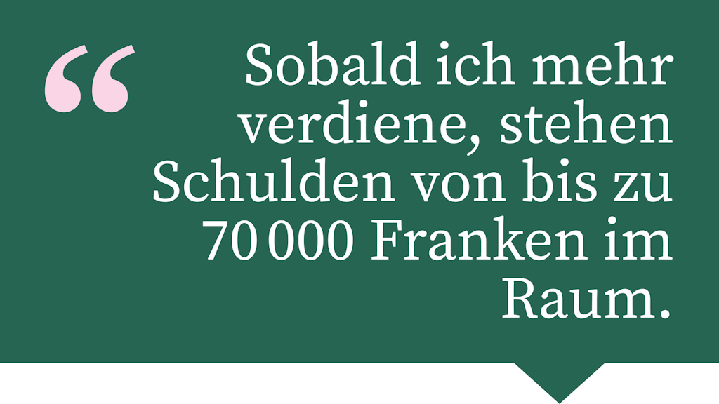 Sobald ich mehr verdiene, stehen Schulden von bis zu 70’000 Franken im Raum.