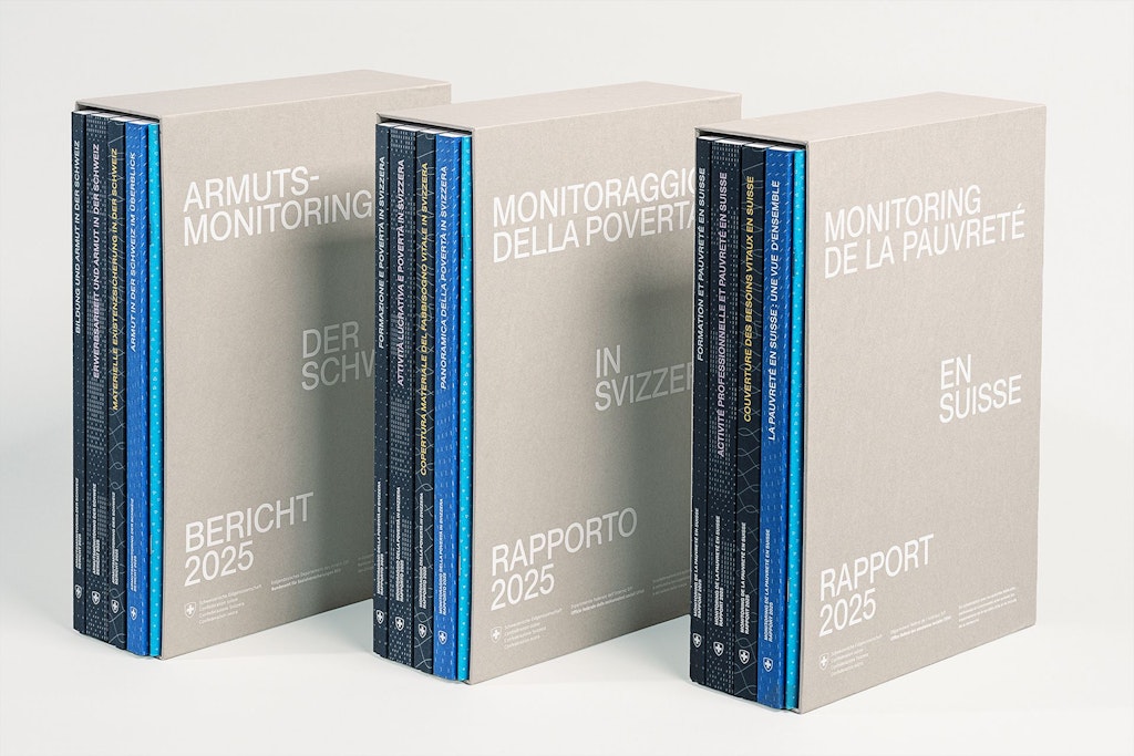 Coffret « Monitoring de la pauvreté en Suisse, Rapport 2025 » en 3 langues